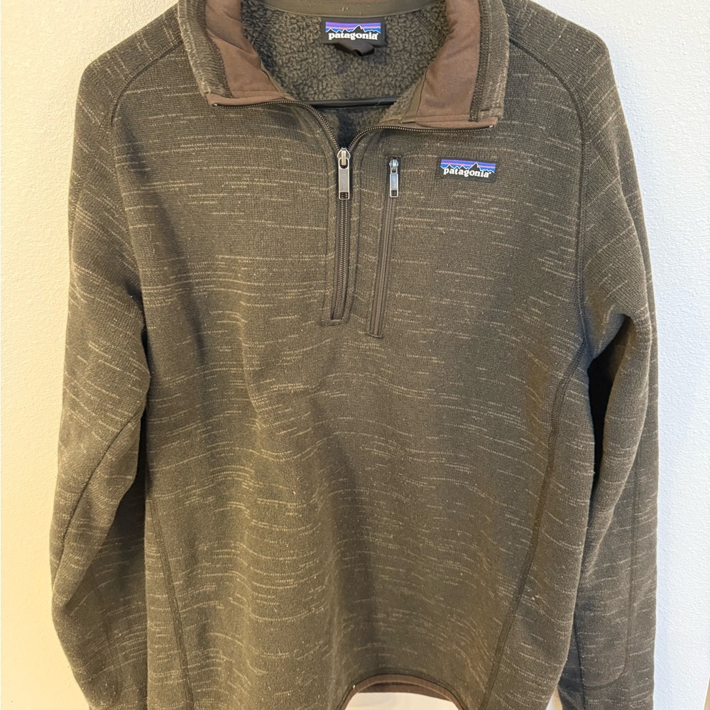 Patagonia Men's Brown Quarter Zip Sweatshirt Nature Outdoors Hiking Camping M